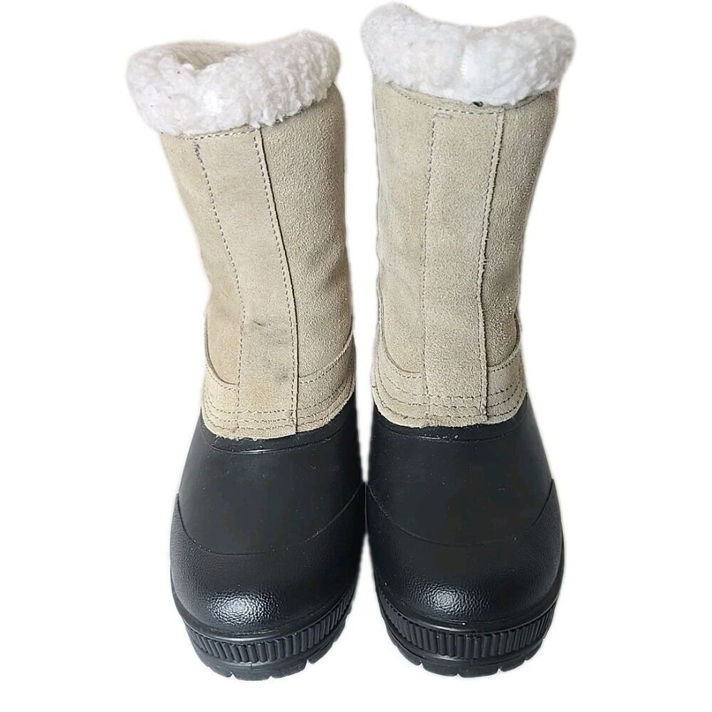Danly Women's Brown Leather Duck Boot Size 7 Thermo Lite Sherpa Lined